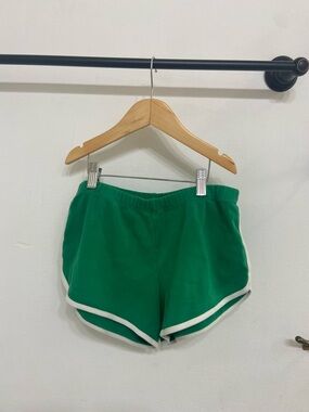 American Apparel Women’s Green Retro Ringer Athletic Shorts with White Trim